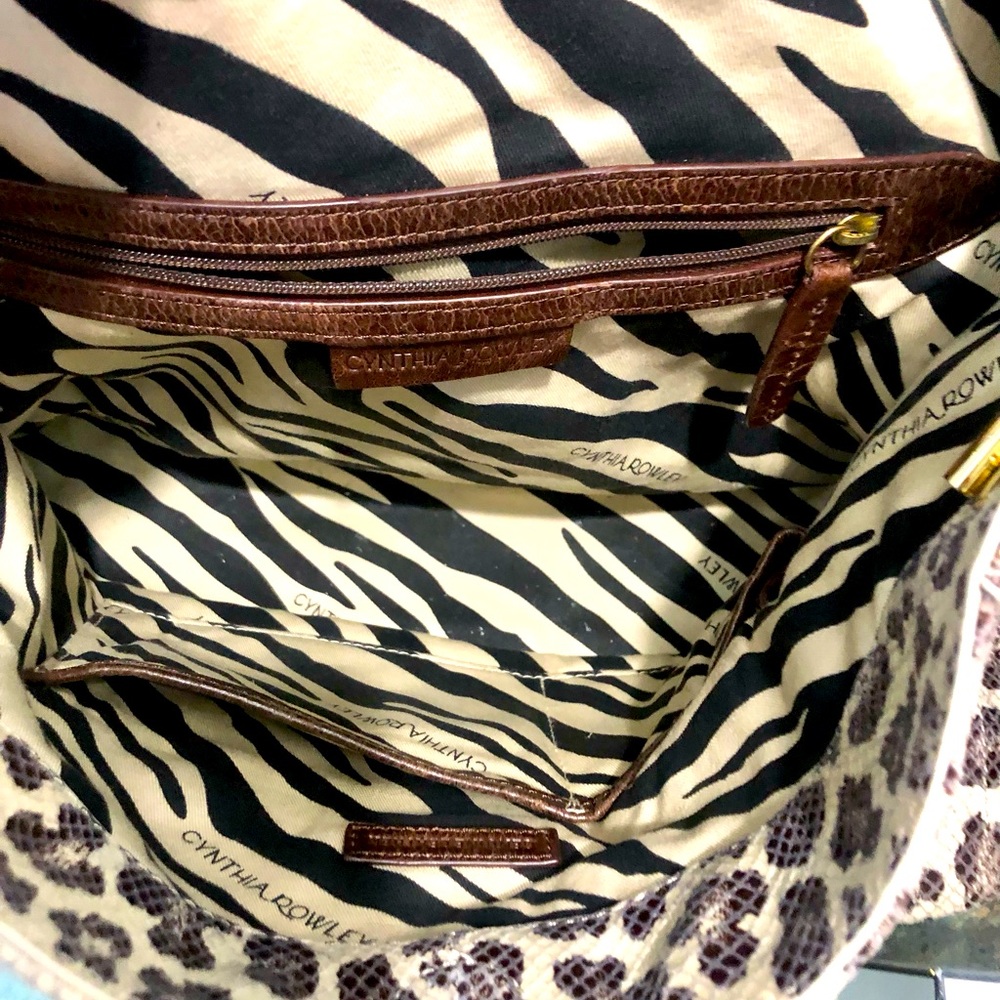 Cynthia Rowley, Leather, Snake and Leopard Print Handbag - Picture 5 of 9
